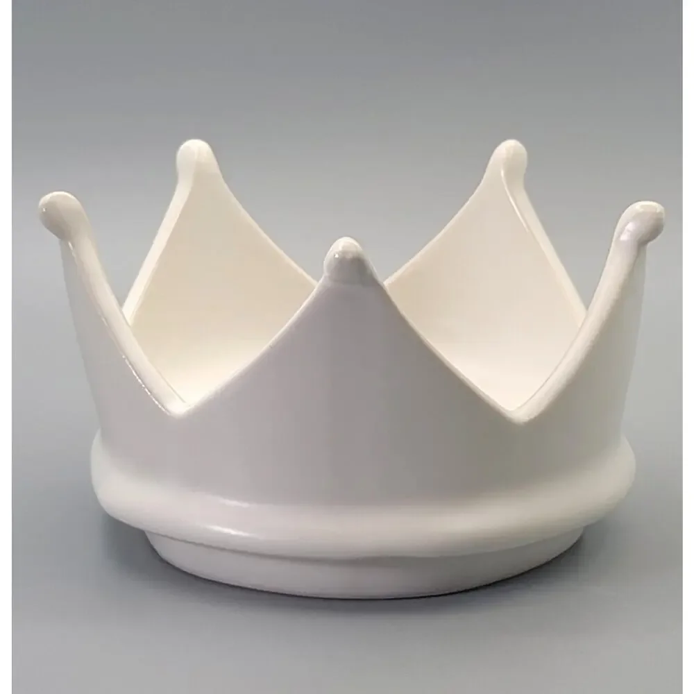 Ceramic Queen King Princess Crown Jewelry Ring Coin Holder Trinket Tray Dish
